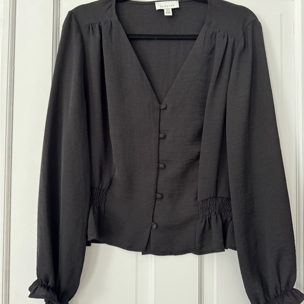 Black Button-Up Blouse